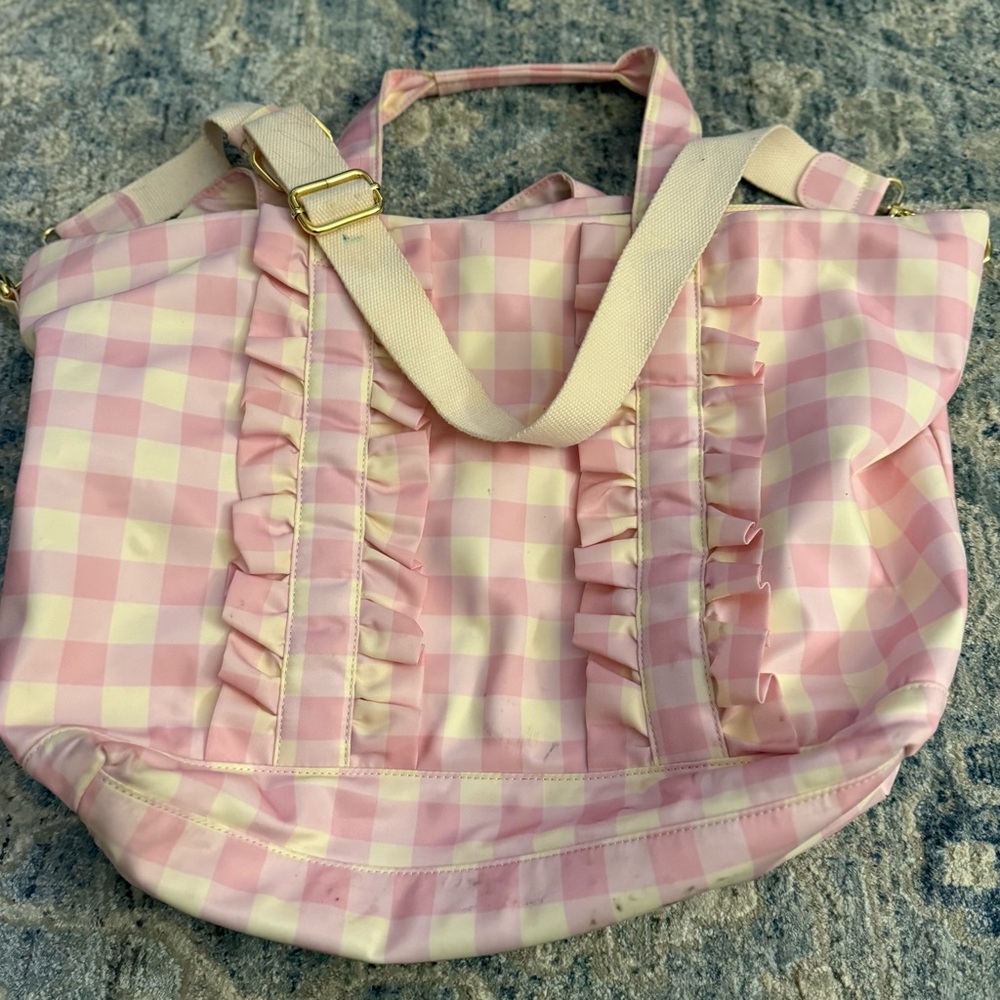 Stoney Clover Lane Pink Checkered Tote